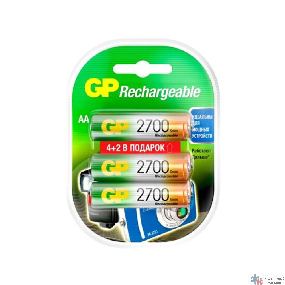 GP ReEnergy 270AAHC AA, емкость 2650 мАч (270AAHC4/2RGY-2CRCB6)(6 шт. в уп-ке)  аккумулятор