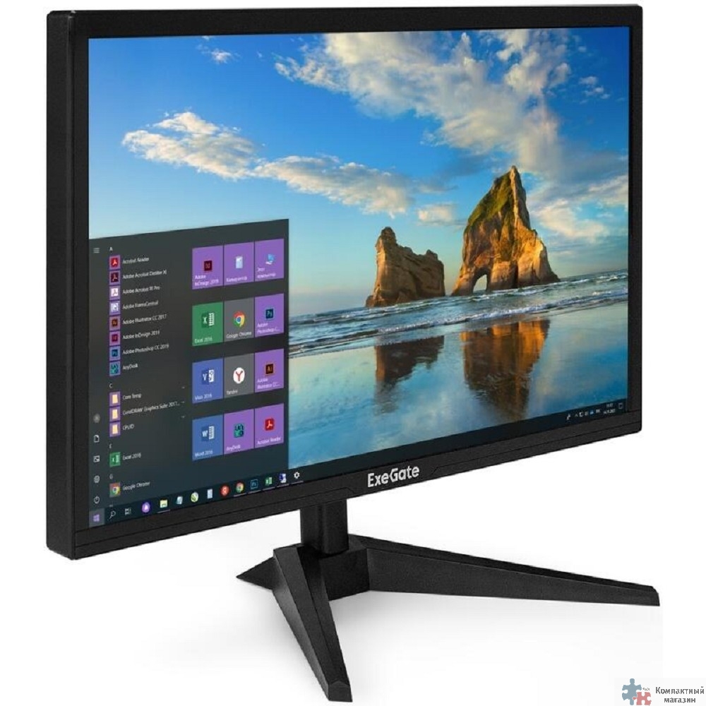 Повреждение упаковки LCD ExeGate 21.5" EB2200A черный {VA 1920x1080 75hz 5ms 16:9 200cd 3000:1 170/160 D-Sub HDMI VESA регулировка наклона} [EX297376RUS]