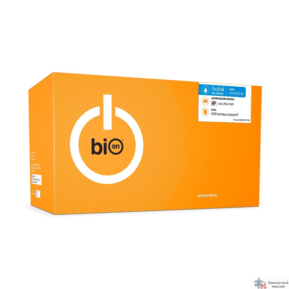 Bion BCR-W2031X-NC Картридж для HP {LaserJet Pro M454/MFP M479} (6000  стр.), Голубой, без чипа