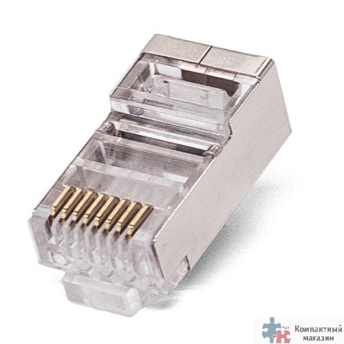 Filum FL-NA-PLUG6-3 Коннектор RJ-45, 6 кат., 8p8c, экран, 50 мкм, универсальный, для одножильного и многожильного кабеля, уп/100 шт (873374)