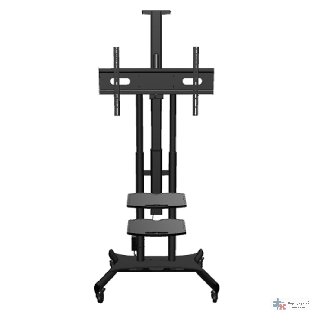 ONKRON TS1881 eLift чёрный 2 полки для AV в комплкте Для телевизоров диагональю 50-86" Макс. нагрузка: 90,9 кг VESA: 200x200, 200x300, 200x400, 300x100, 300x200, 300x300, 300x400, 400x200, 400x300