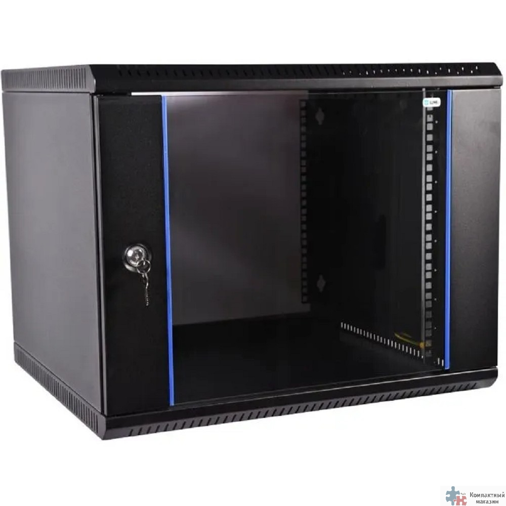 ЦМО Шкаф телекоммуникационный настенный разборный 18U (600 x 650) дверь стекло, цвет черный (ШРН-Э-18.650-9005) (1коробка)