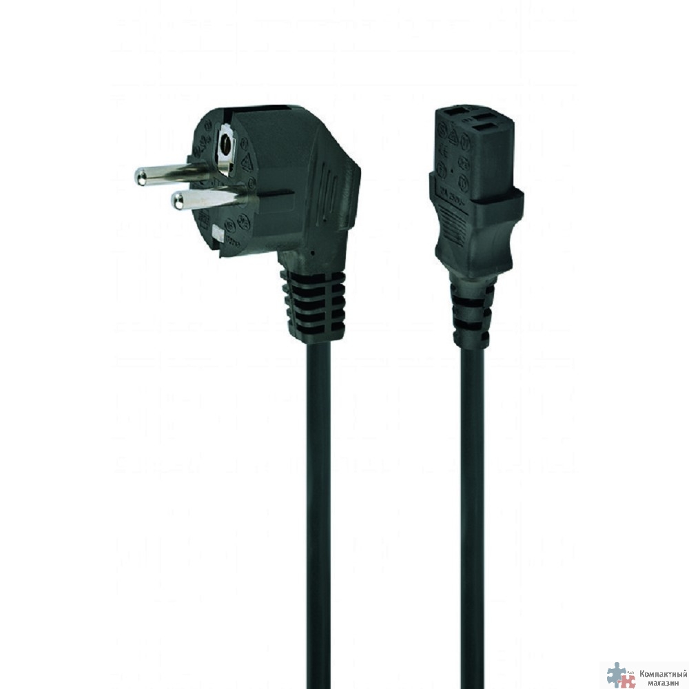 Кабель питания Cablexpert Schuko-C13, VDE, 3х0.75мм2, 10А, с заземлением, 10м, черный, пакет [PC-186-VDE-10M]