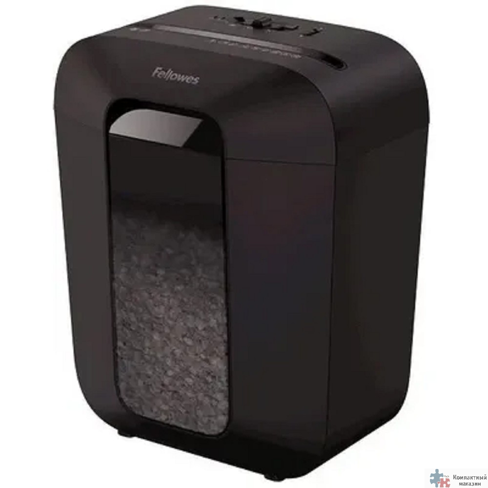Fellowes Шредер PowerShred LX50 FS-44060(01), черный {DIN P-4, 4х37мм, 9лст.,  17 лтр., уничт.: скрепки,скобы,карты}