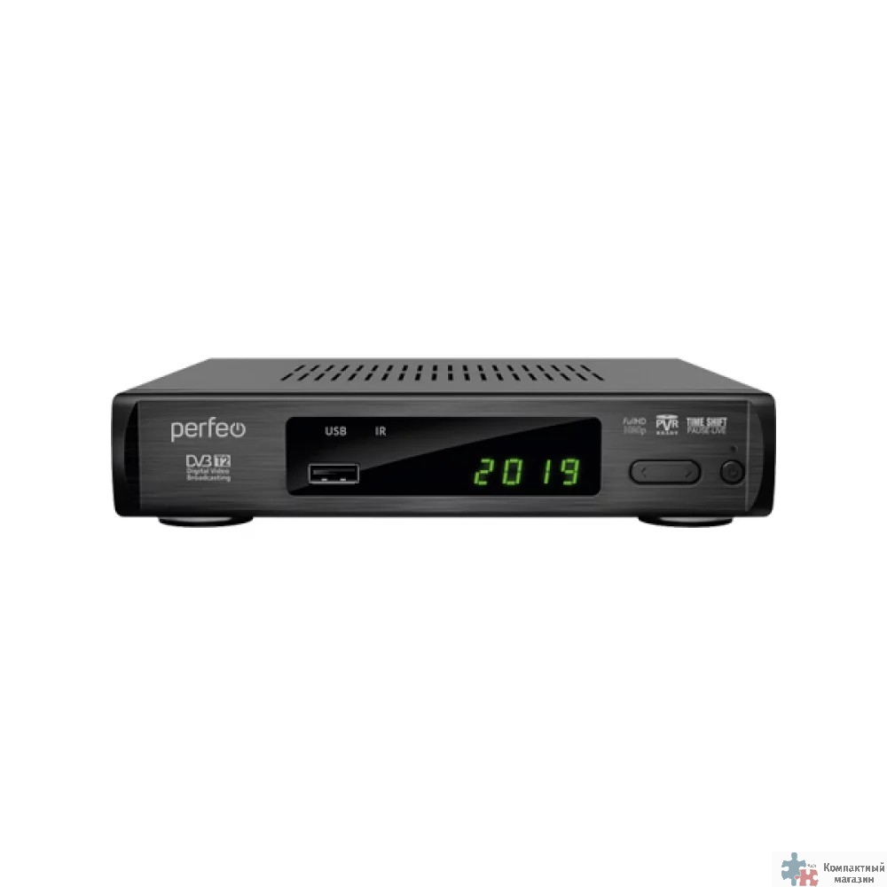 Perfeo DVB-T2/C приставка "LEADER" для цифр.TV, Wi-Fi, IPTV, HDMI, 2 USB, DolbyDigital, пульт ДУ [PF_A4412]