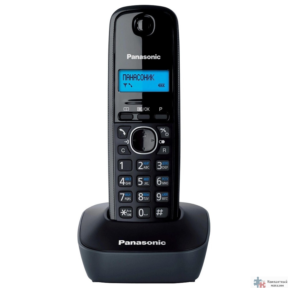 Panasonic KX-TG1611RUH (серый) {АОН, Caller ID,12 мелодий звонка,подсветка дисплея,поиск трубки}