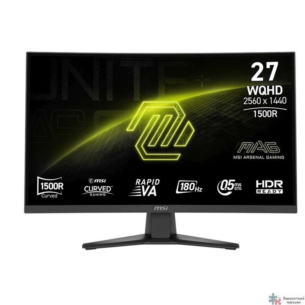 MSI MAG 27" 275CQF E18 черный {VA Curved 2560x1440 180Hz 16:9 250cd 178/178 2xHDMI DisplayPort}