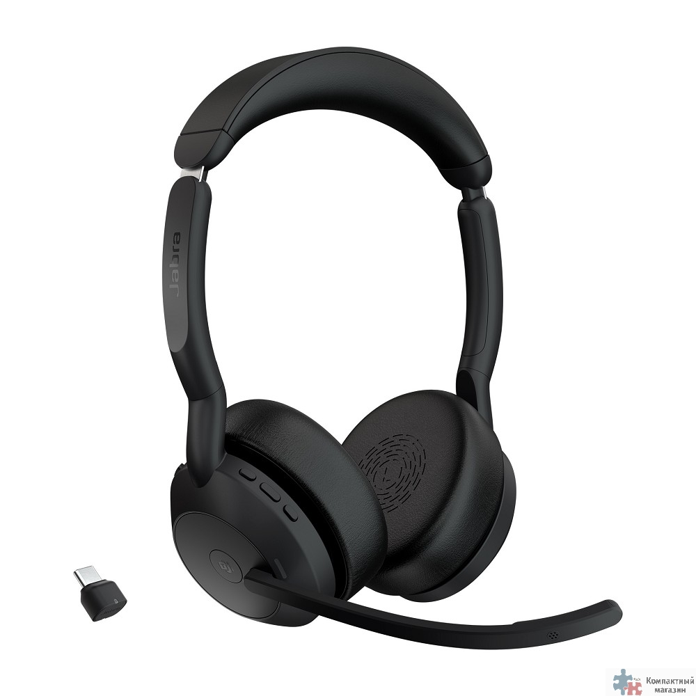 Jabra 25599-999-899 Наушники с микрофоном Jabra Evolve2 55, Link380c MS Stereo черный накладные BT оголовье (25599-999-899)