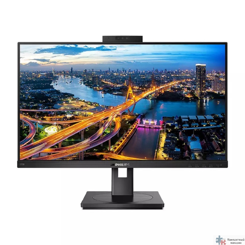 LCD PHILIPS 27" 275B1H черный {IPS 2560x1440 75Hz 4ms 78/178 300cd 1000:1 8bit DVI HDMI1.4 DisplayPort1.2 AdaptiveSync AudioOut 3xUSB3.2 USB-C3.2 2x2W WebCam VESA}
