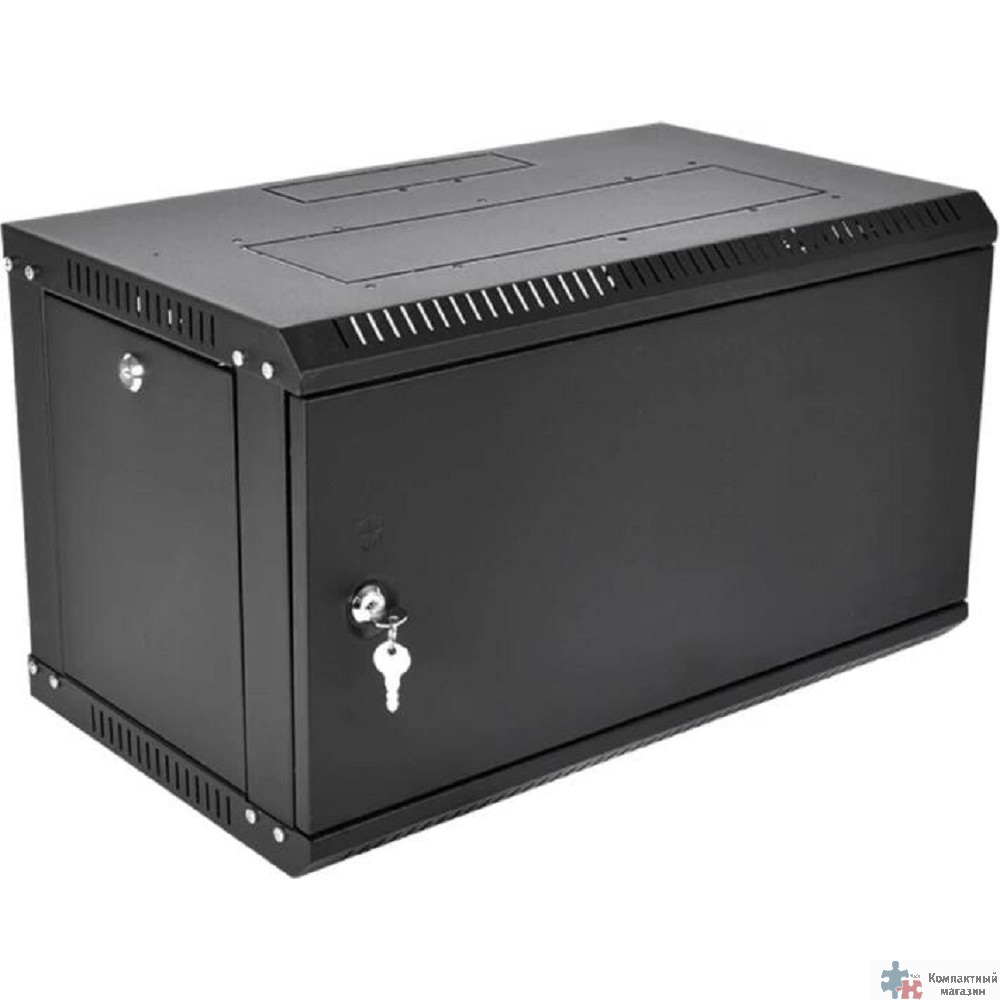 ЦМО Шкаф телекоммуникационный настенный разборный ЭКОНОМ 9U (600 x 520) дверь металл, цвет черный (ШРН-Э-9.500.1-9005)