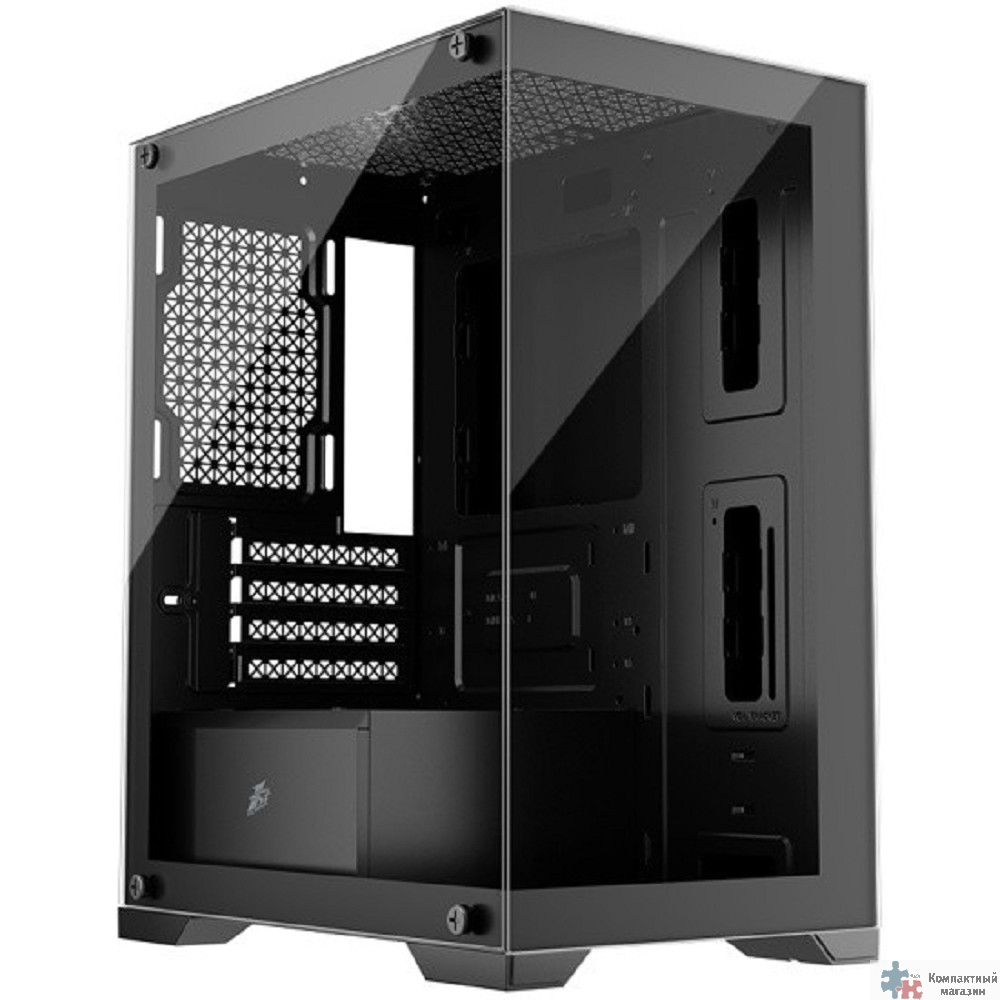 1STPLAYER MIKU Mi2 Black / mATX / 3x120mm LED fans / Mi2-BK-3F1
