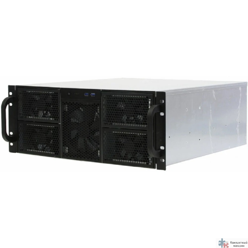 Procase RE411-D0H16-FE-65 Корпус 4U server case,0x5.25+16HDD,черный,без блока питания,глубина 650мм,MB EATX 12"x13", панель вентиляторов 3*120x25 PWM [RE411-D0H16-FE-65]