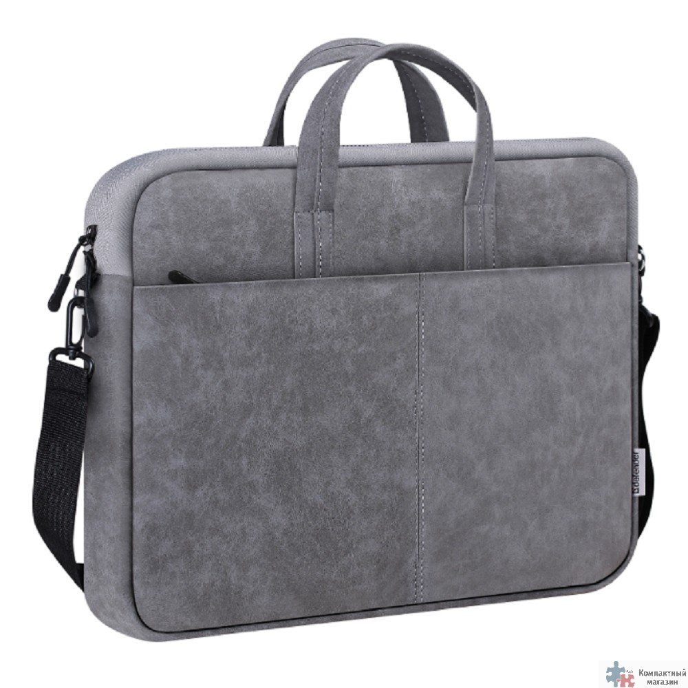 Defender Сумка для ноутбука Solid  15.6" PU кожа, серый, карман (26088)			
