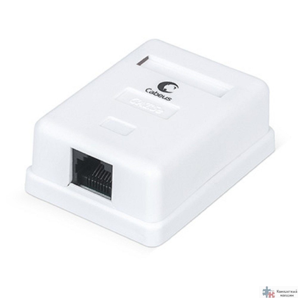 Cabeus WS-8P8C-Cat.5e-1 Розетка компьютерная RJ-45, категория 5e, одинарная, внешняя, Dual IDC 