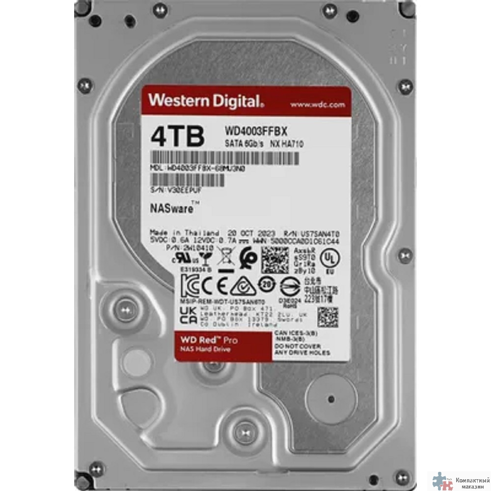 4TB WD Red Pro (WD4003FFBX) {Serial ATA III, 7200- rpm, 256Mb, 3.5"}