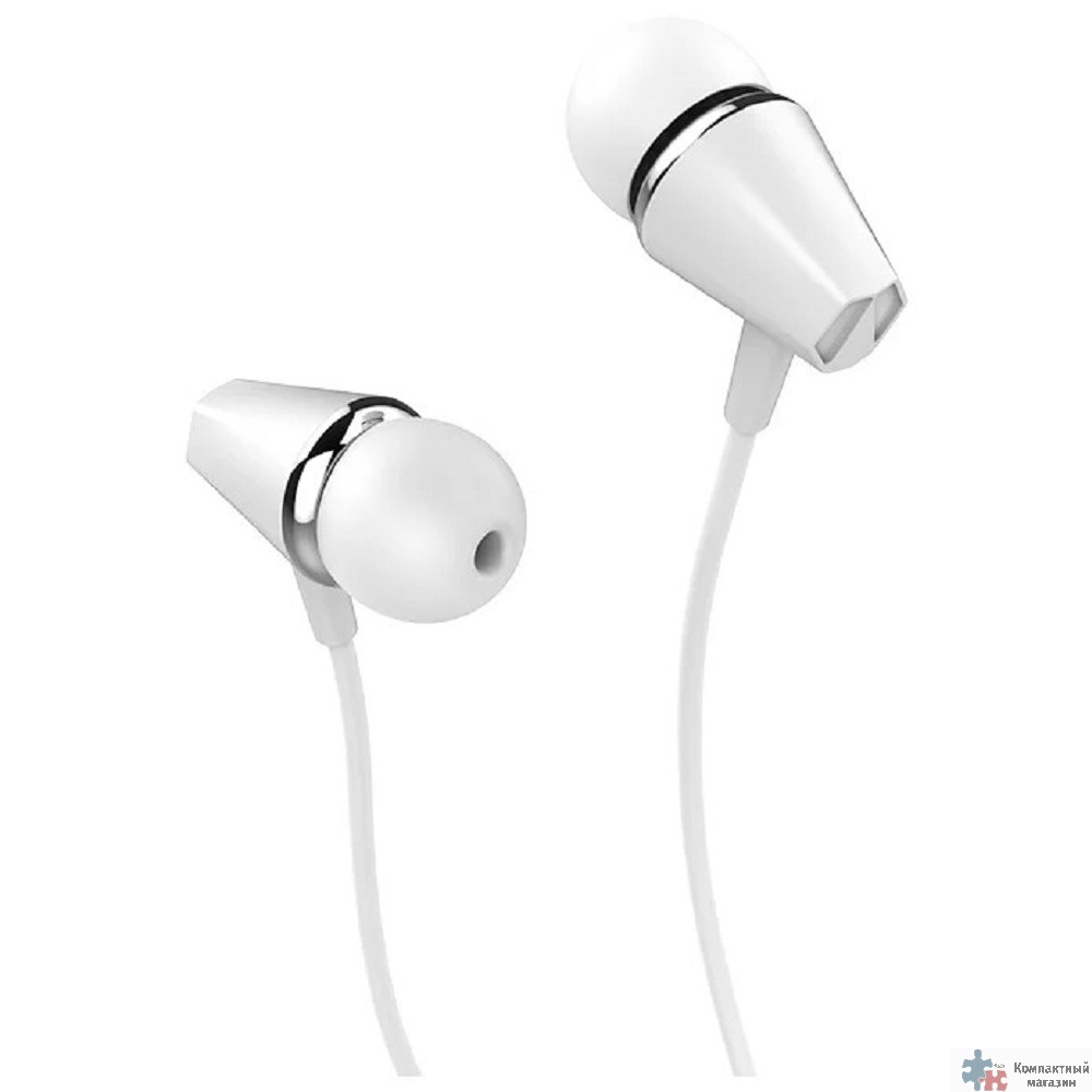 HOCO M34/ Наушники + микрофон/ Многофункциональная кнопка/ 1.2м/ 3.5 mm jack/ White