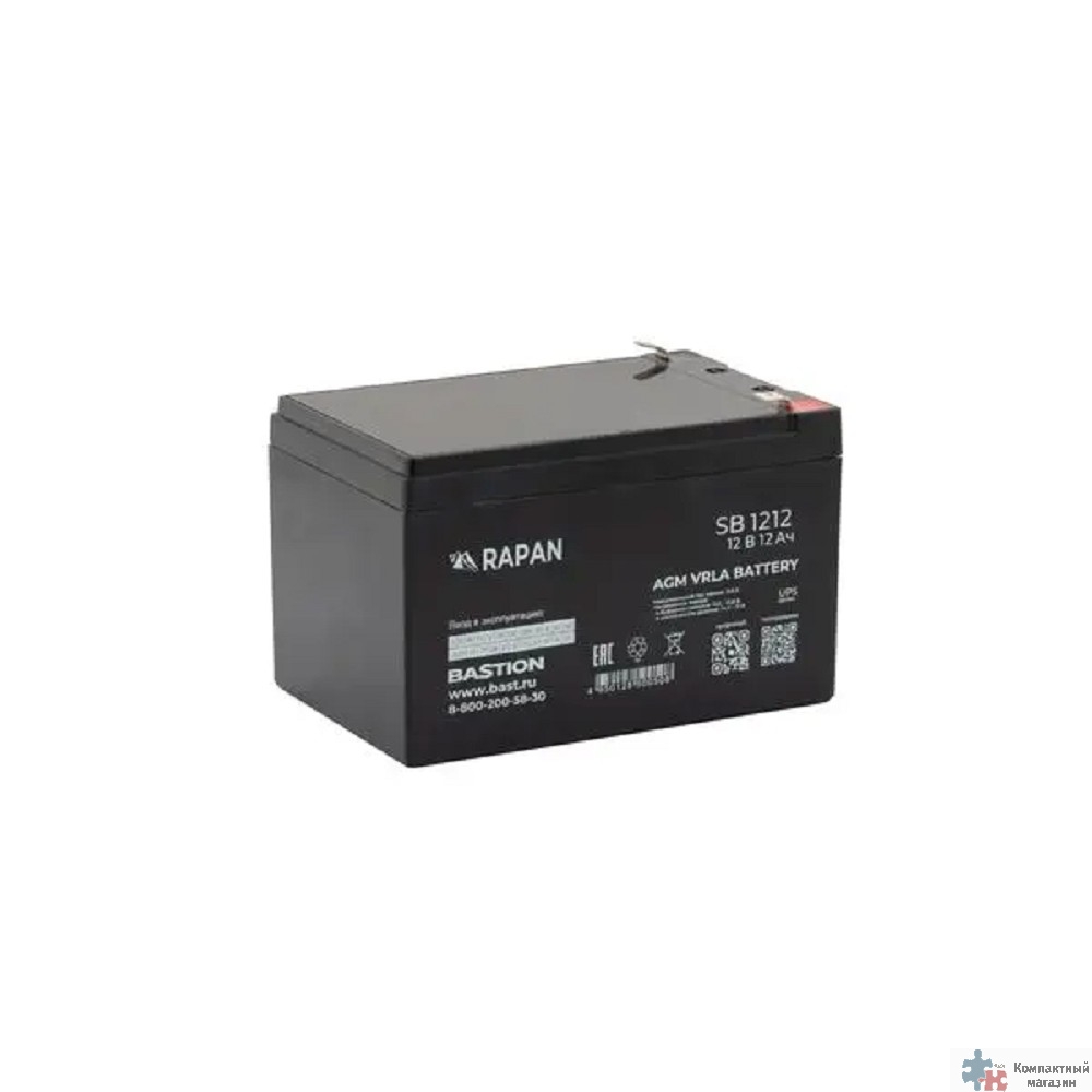 АКБ БАСТИОН RAPAN SB 1212 AGM 12V 12Ач, клеммы F2 нож, гарантия 1 год (9165)
