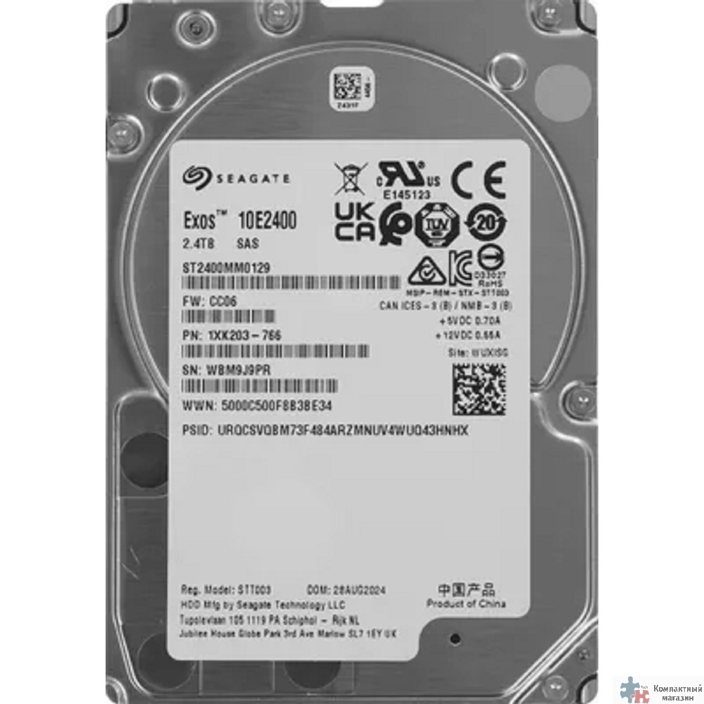2.4TB Seagate Enterprise Performance 10K.9 (ST2400MM0129) {SAS 12 Gb/s,  10000 rpm, 256mb, 2.5", гибридный} OFFICIAL RECERTIFIED 