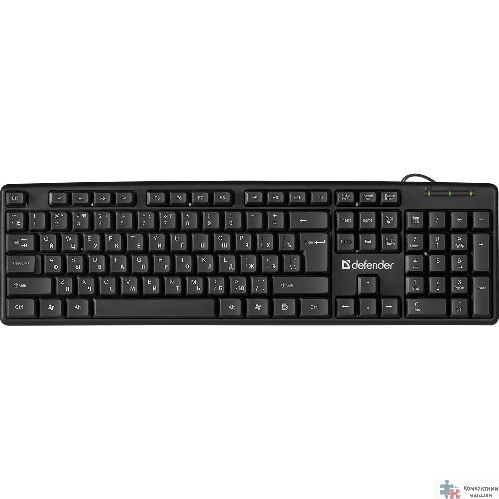 Повреждение упаковки Defender Клавиатура  Element HB-520 Black USB [45522] {Проводная, 108кн.+ 3доп.}
