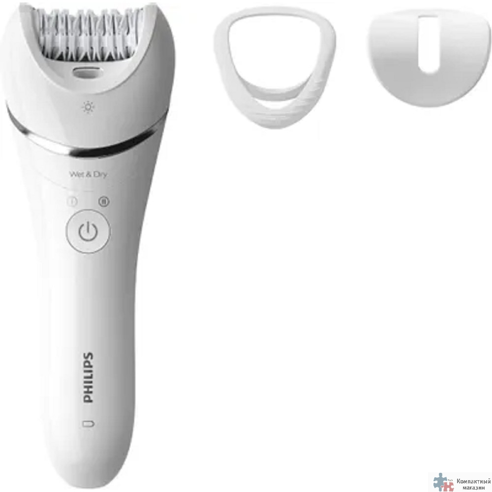 PHILIPS BRE700/01 Эпилятор  2 скорости, широкая головка, Wet&Dry, беспроводной, opti light, 2 аксессуара