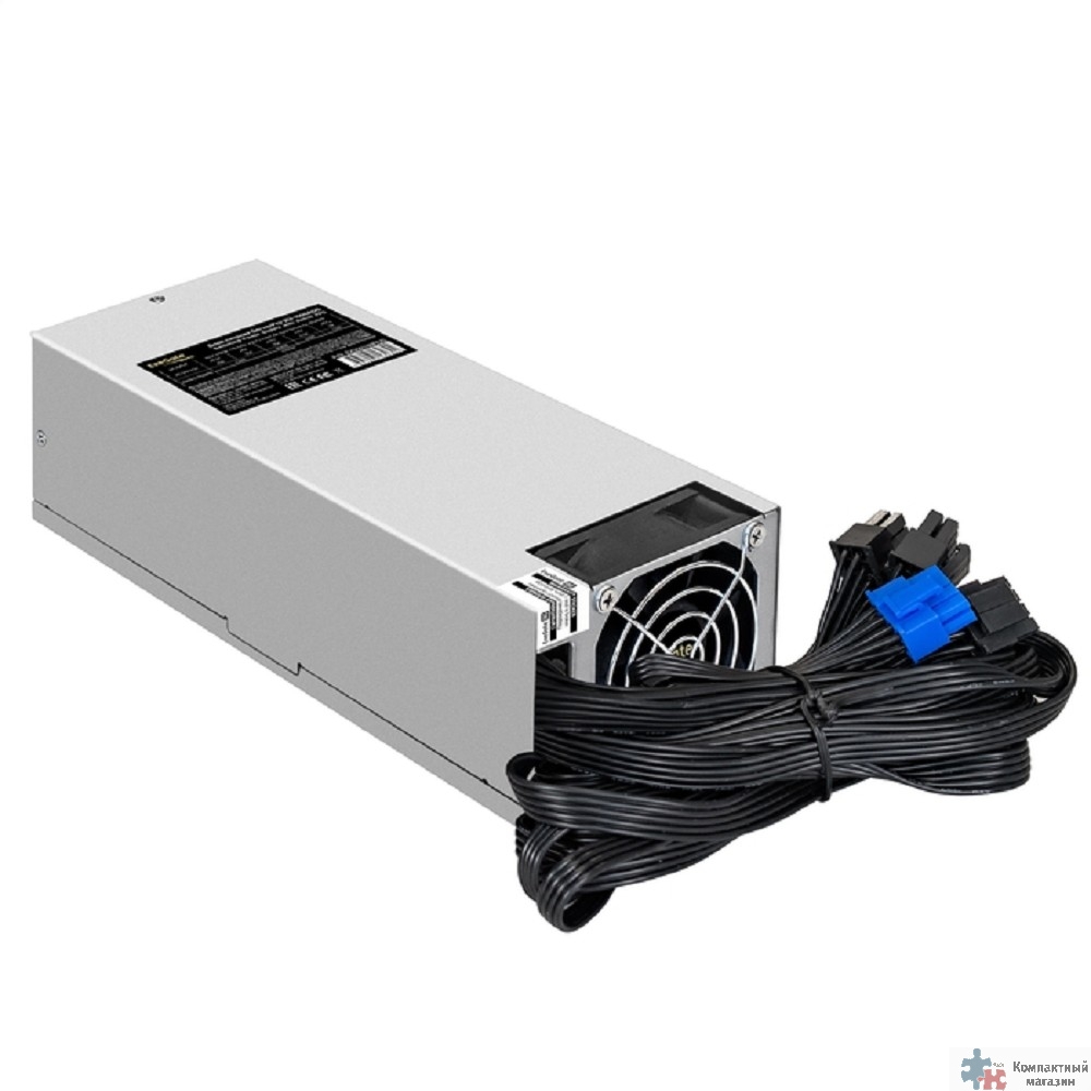 Exegate EX292188RUS Серверный БП 1000W ExeGate ServerPRO-2U-1000ADS (2U, APFC, КПД 87% (80 PLUS Silver), 6cm ball bearing fan, 24pin, 2x(4+4)pin, 2x8pin, 6xSATA, 6xIDE)