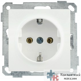 Iek ERB11-K01-16-1 РС11-1-0-Б Розетка с з/к 16А BOLERO белый