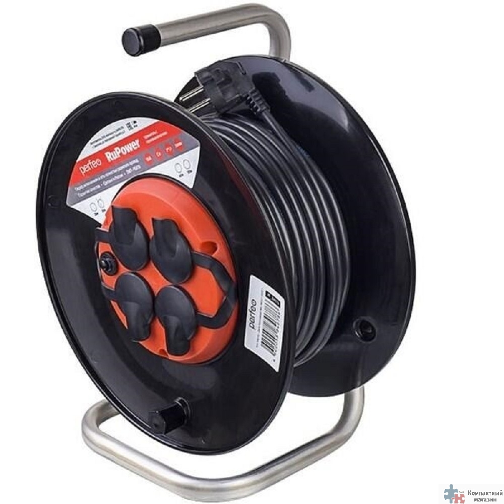 Perfeo удлинитель на катушке без заземления "RU POWER",PF_B4677 (20м 4гн с т/з 16А ПВС 3х1,5 IP44 (РБК16))