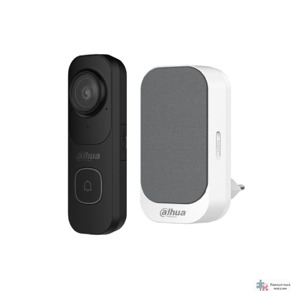 DAHUA DH-VDKP01-BG (KIT/DH-IPC-DB41AP-0210B-White/DH-IPC-DS1AP-Grey) Комплект: Дверной звонок DH-DB41AB + Динамик DH-DS1AG