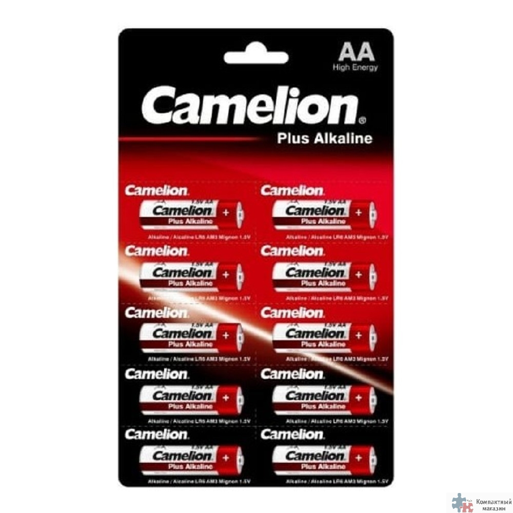 Camelion Plus Alkaline BL1x10  LR6 отрывные (LR6-BP1x10P, батарейка,1.5В) (10 шт. в уп-ке)