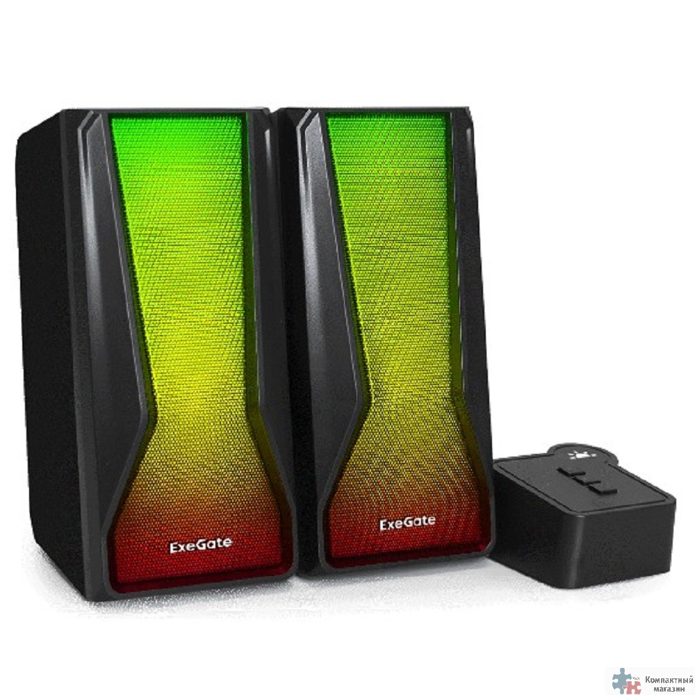 ExeGate Accord 230 EX289687RUS (питание USB,Bluetooth, 2х3Вт (6Вт RMS), 60-20000Гц, цвет черный, RGB подсветка, Color Box)