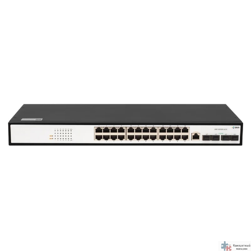 SNR SNR-S5110G-24TX Управляемый коммутатор уровня 2+, 24 порта 10/100/1000Base-T, 4 порта 1/10G SFP+, встроенный БП ~220V AC