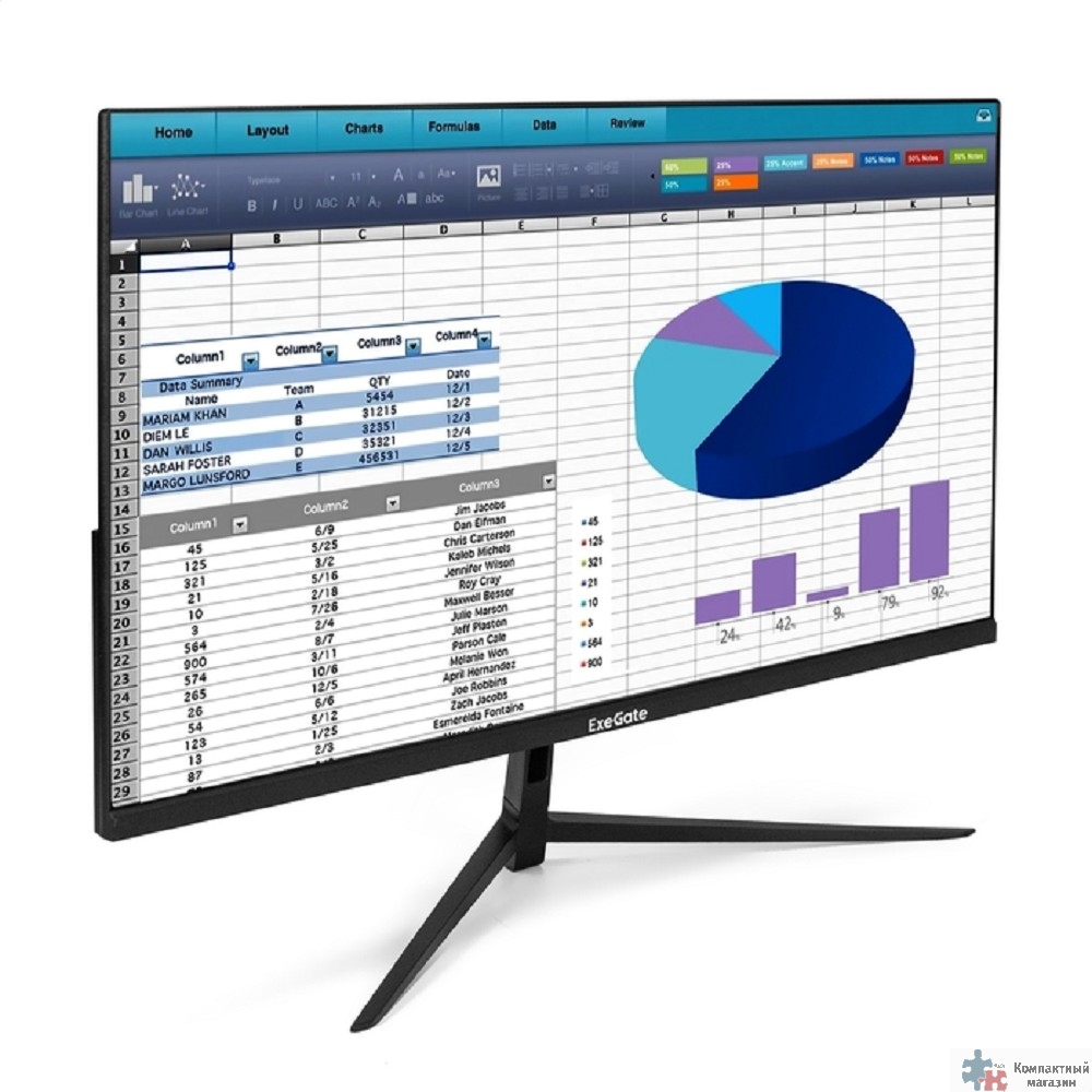 LCD ExeGate 23.8" EH2407A {IPS 1920x1080 100Hz 3-5ms 16:9 250cd 1000:1 178/178 D-Sub HDMI2.0 DisplayPort 2x3W VESA} [EX299033RUS]