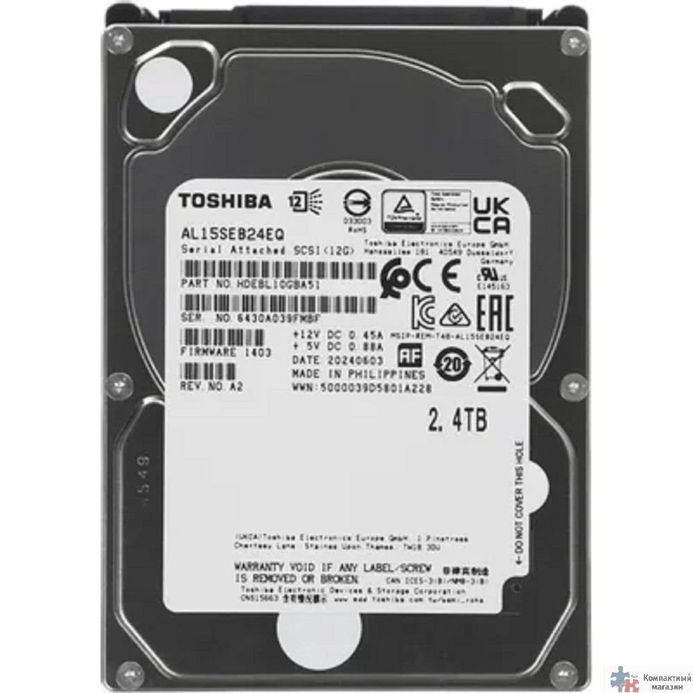 2.4TB Toshiba (AL15SEB24EQ) {SAS 12 Gb/s,  10500 rpm, 128mb, 2.5"}