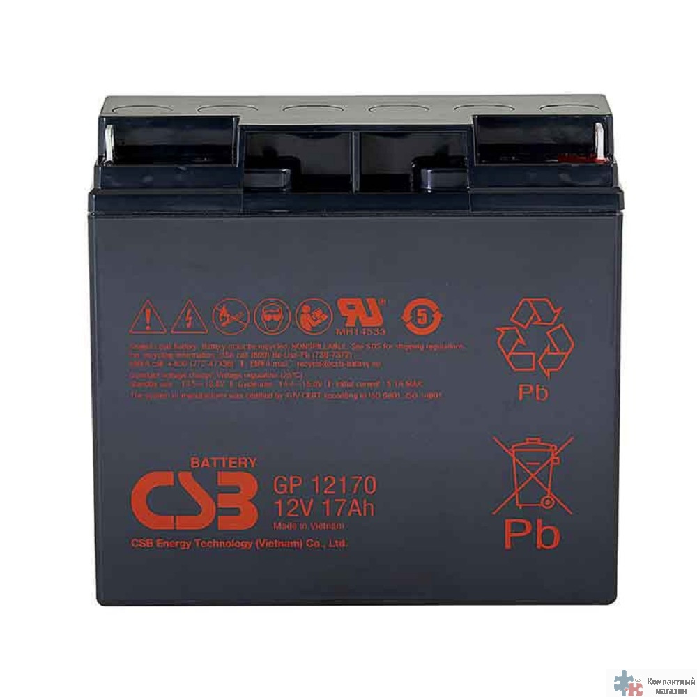 CSB Батарея GP12170 (12V 17Ah) B3 (под болт М5 с гайкой)