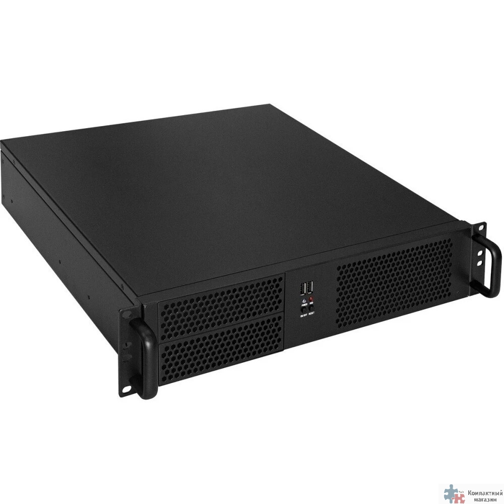 Exegate EX264269RUS Серверный корпус Exegate Pro 2U390-04 <RM 19",  высота 2U, глубина 390, без БП, USB>