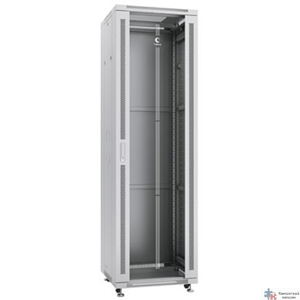 Cabeus SH-05C-42U60/100 Шкаф монтажный телекоммуникационный 19" напольный для распределительного и серверного оборудования 42U 600x1000x2055mm (ШхГхВ) передняя стеклянная и задняя сплошная металлическ