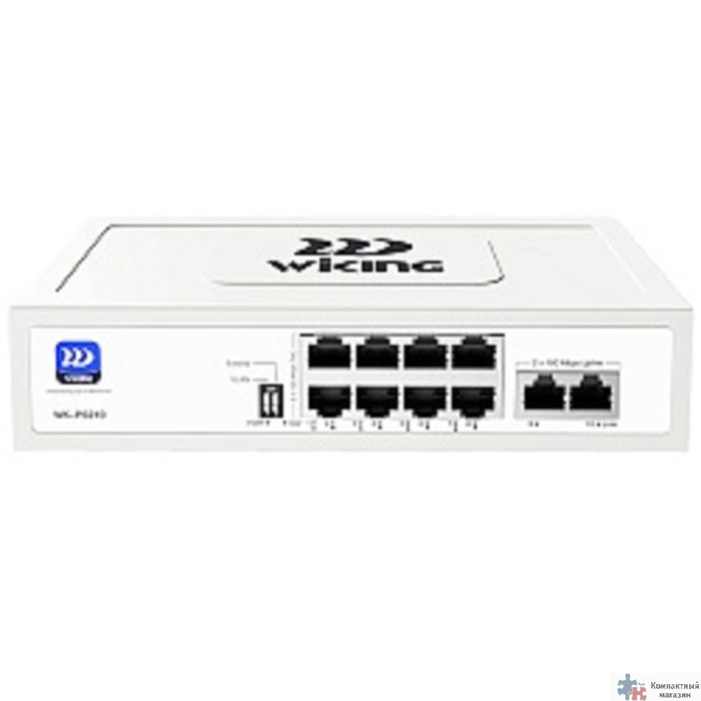 Wi-Tek WK-PS210 коммутатор WIKING неуправляемый PoE 76Вт, 8FE(PoE)+2FE