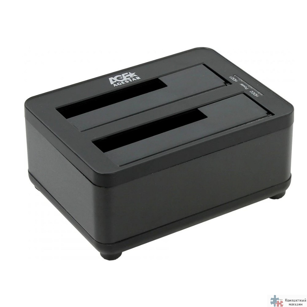 AgeStar 3UBT8 black Док-станция для HDD AgeStar 3UBT8 SATA III пластик/алюминий черный 2.5"/3.5"