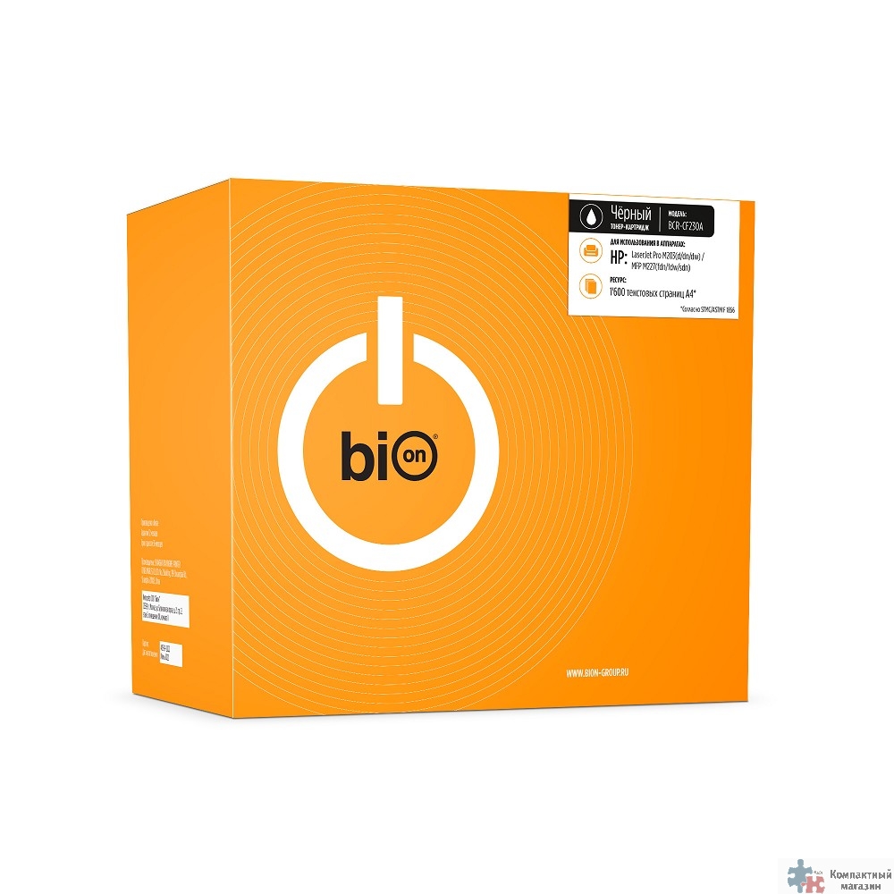 Повреждение упаковки Bion BCR-CF230A  Картридж для HP {LaserJet Pro M203d/M203dn/M203dw/MFP M227fdn/M227fdw/M227sdn} (1600  стр.), Черный, с чипом