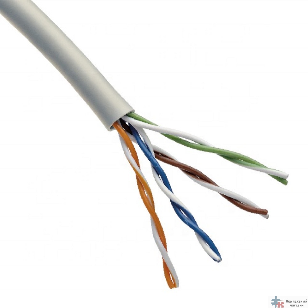 Rexant (01-0043-R) Кабель витая пара U/UTP, CAT 5e, PVC, 4PR, 24AWG, INDOOR, SOLID, серый, 305м, РФ