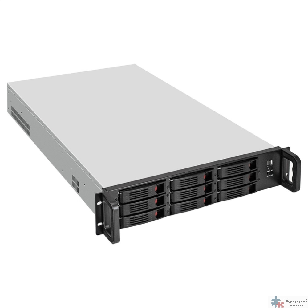 Exegate EX296380RUS Серверный корпус ExeGate Pro 2U660-HS08 <RM 19", высота 2U, глубина 660, БП 1200ADS, 8xHotSwap, USB>