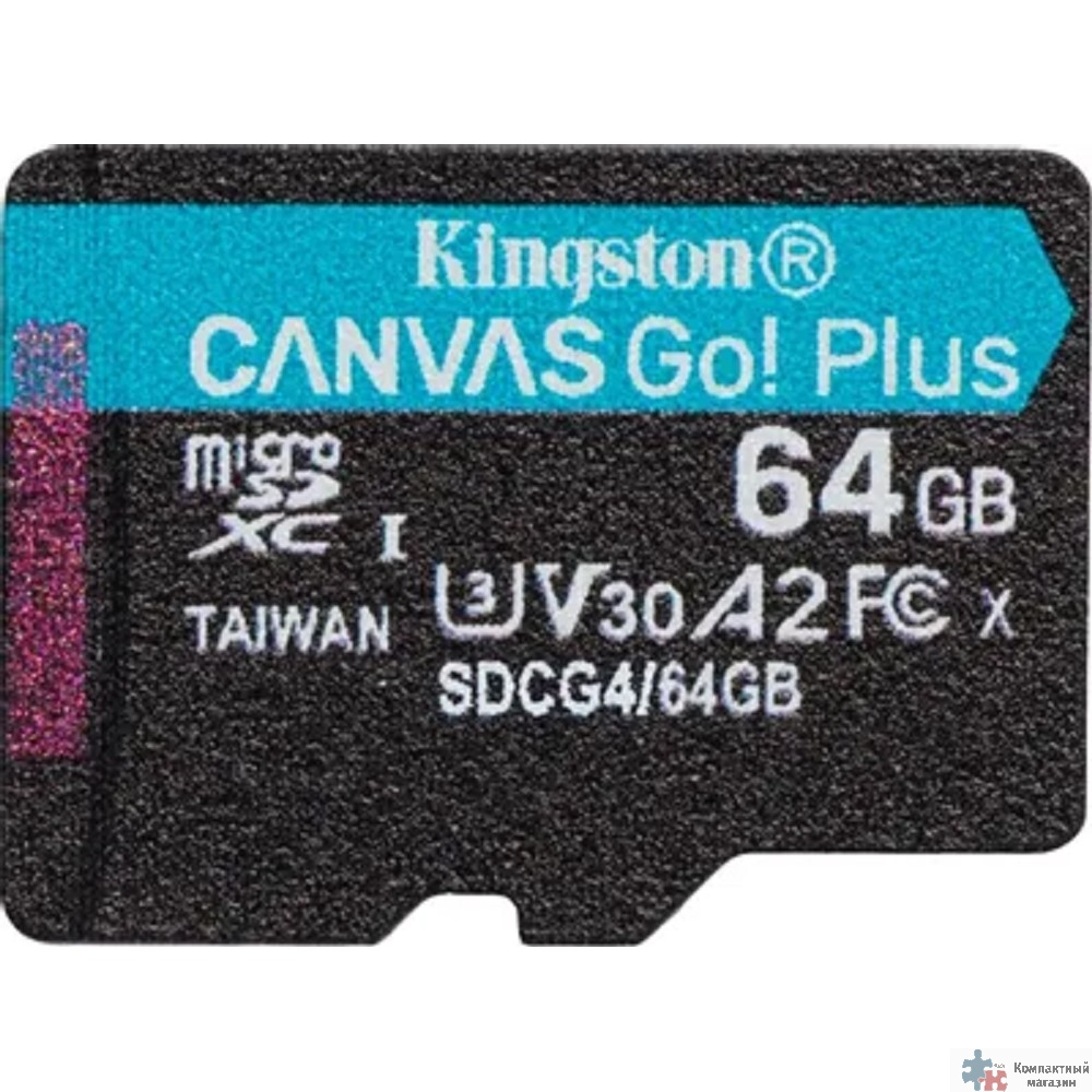 Micro SecureDigital 64GB Kingston SDCG4/64GBSP Canvas Go! Plus V30 A2 w/o adapter