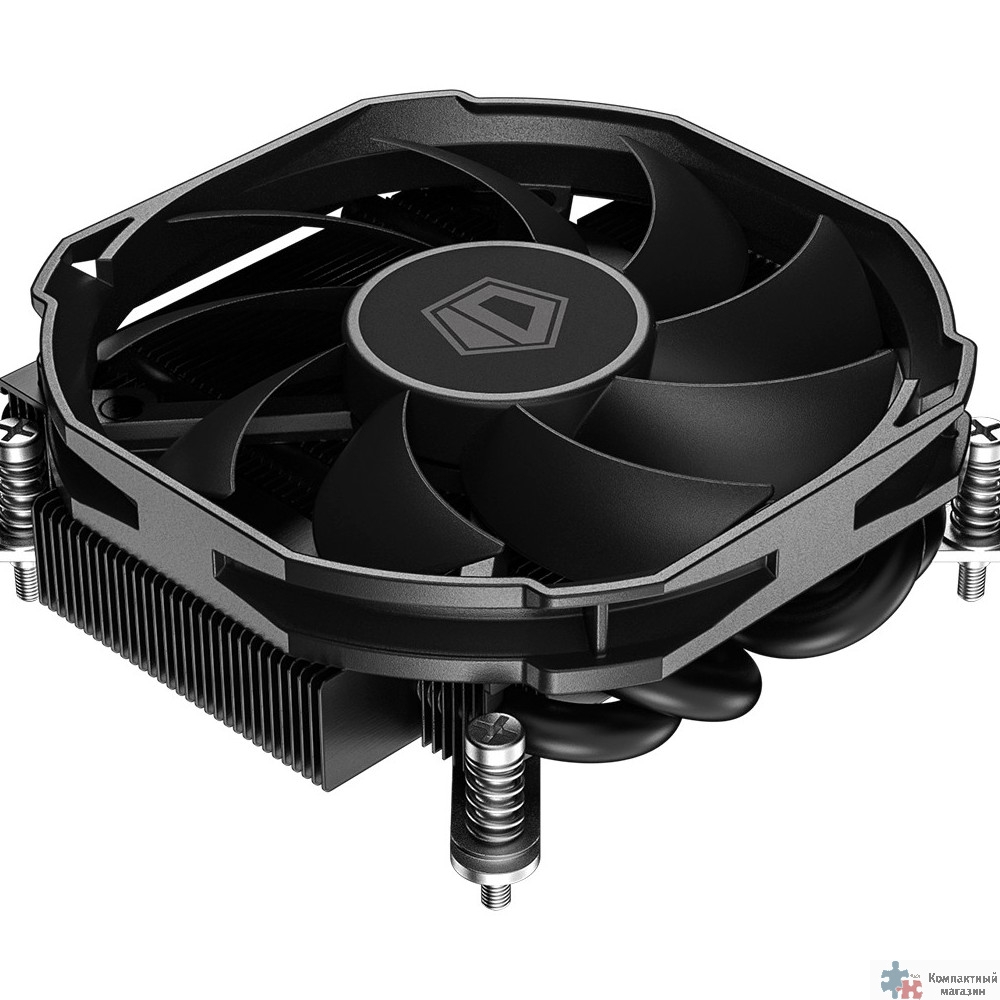 Cooler ID-Cooling IS-30i BLACK LGA1700/1200/115X низкопрофильный высота 30mm (36шт/кор, TDP 100W, PWM, 4 тепл.трубки прямого контакта, FAN 92mm) BOX