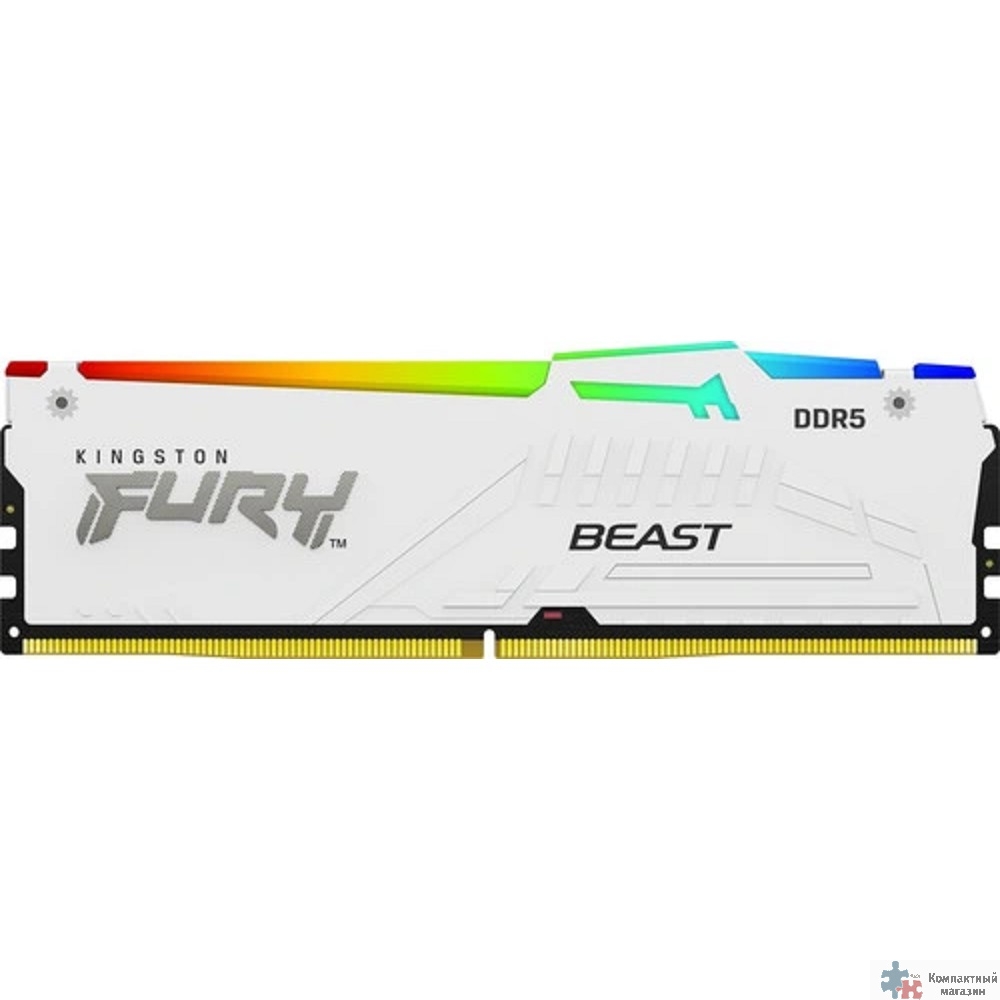 Kingston DDR5 DIMM 16GB 5200MHz KF552C40BWA-16 Fury Beast RGB RTL Gaming PC5-41600 CL40 288-pin 1.25В single rank с радиатором Ret