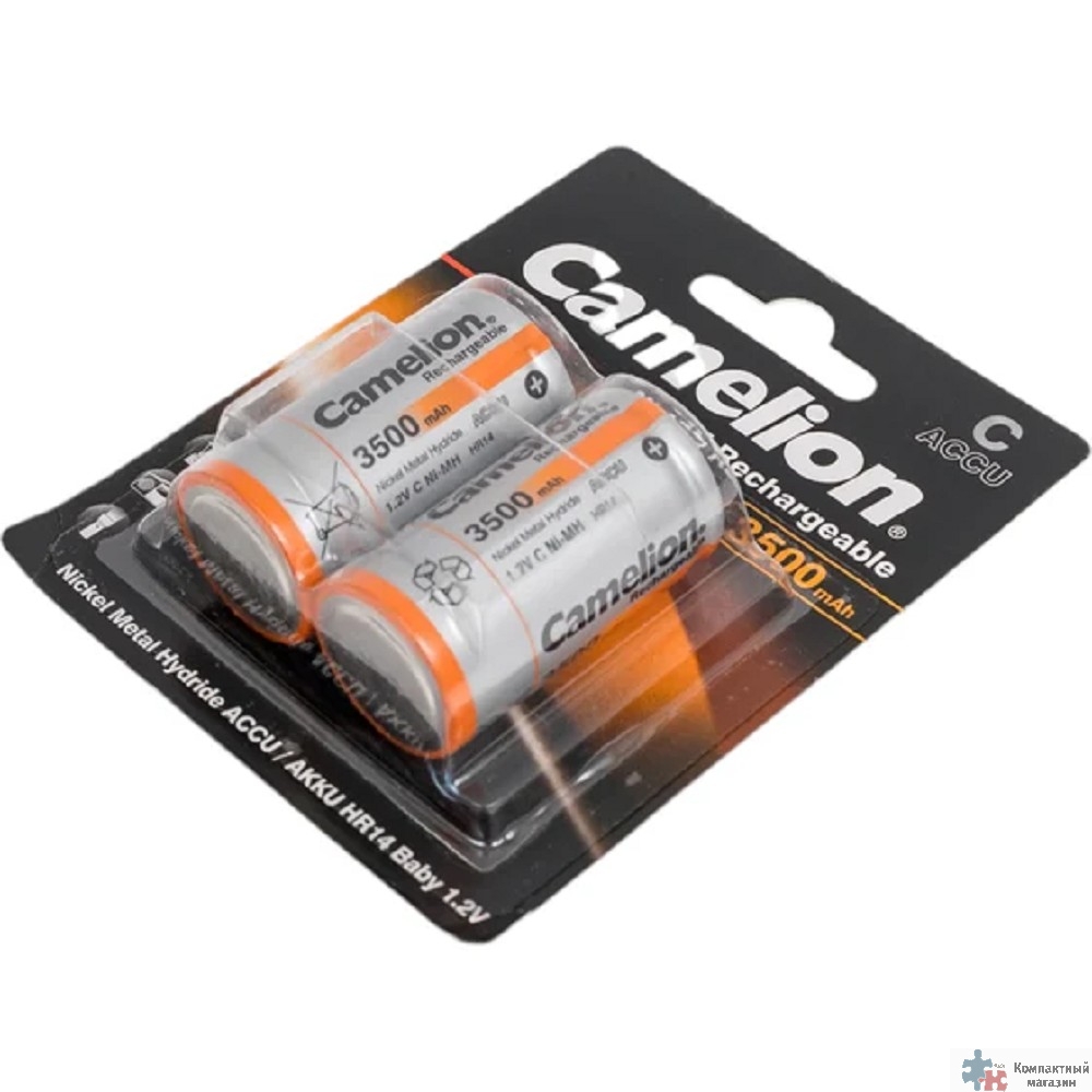 Camelion  C- 3500mAh Ni-Mh BL-2 (NH-C3500BP2, аккумулятор,1.2В)  (2 шт. в уп-ке) 