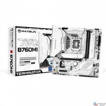 MAXSUN MS-Terminator B760M GKD5 ICE (Socket 1700, mATX, 2*DDR5(96Gb), DP/HDMI, 3*SATA3, 4*M.2, 1*PCIEx16/1*PCIEx4, 6*USB2.0, 2*USB 3.2, LAN 1*2.5G, ARGB, white, RTL)