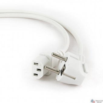Кабель питания Cablexpert Schuko-C13, VDE, 3х0.75мм2, 10А, с заземлением, 1.8м, белый, пакет [PC-186W-VDE]