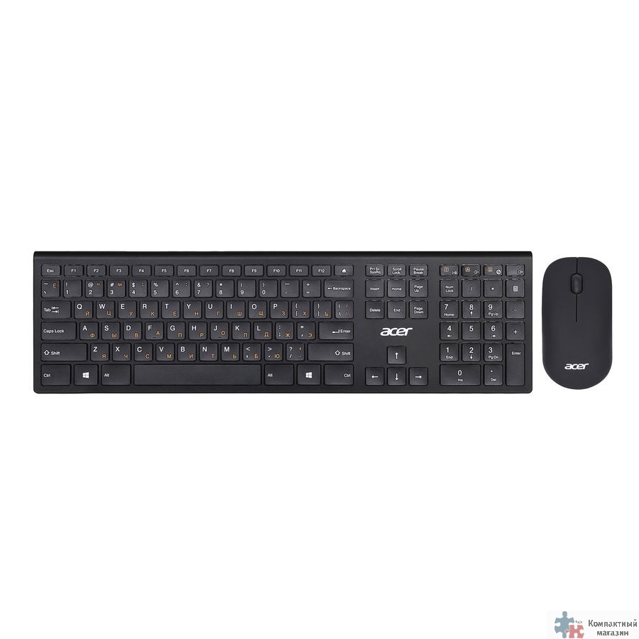 Acer OKR030 [ZL.KBDEE.005] Комплект (клавиатура + мышь) Combo wilreless USB  slim black 