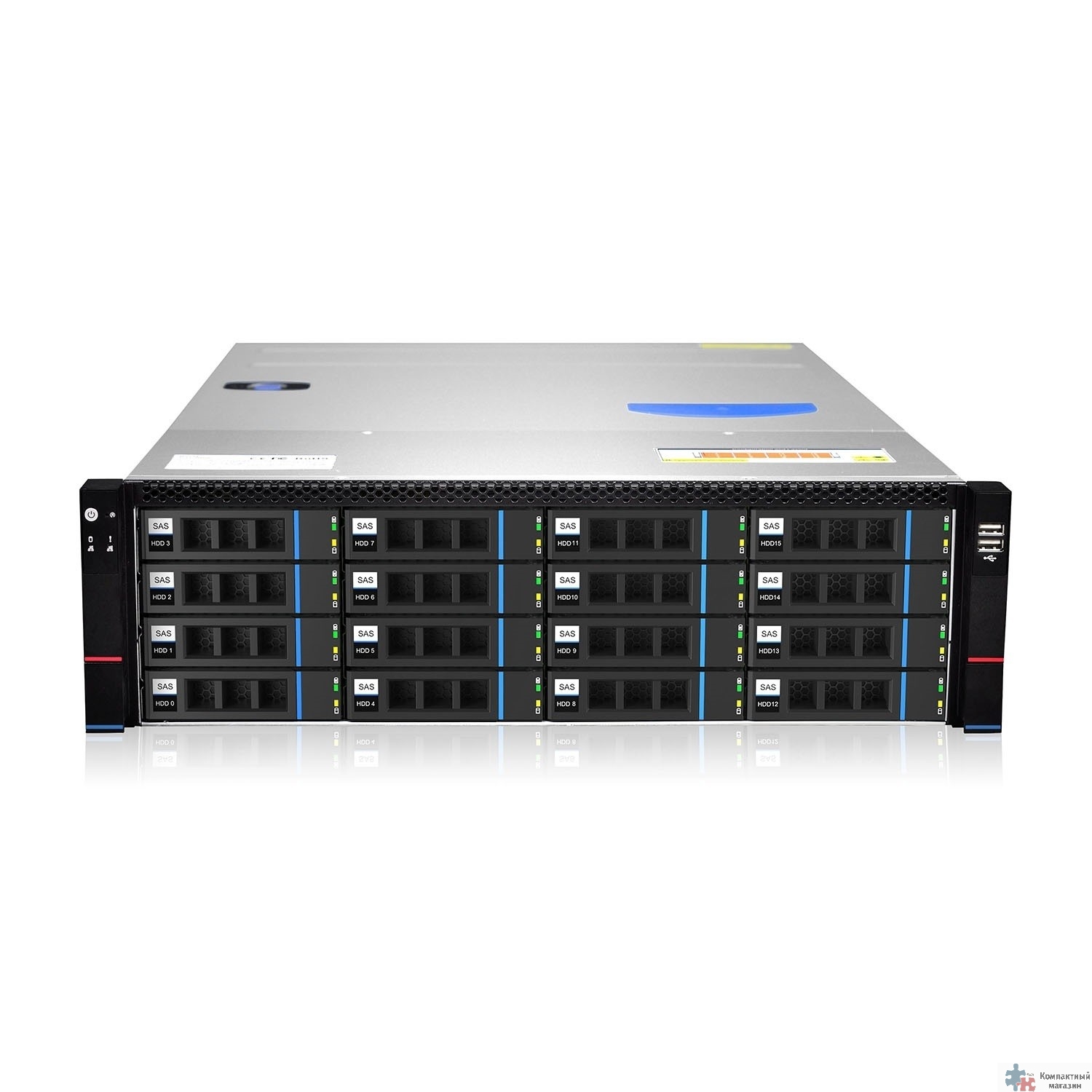 Gooxi RMC3116-670-HS-D 3U 16x 3.5" (2.5"); 2x 2.5" rear SAS/SATA; 12Gb/s passive backplane (4xSFF-8643);  MB EEB/CEB/ATX/Micro ATX; 7x FHFL slots;  2x1300W(EU power cables), rail