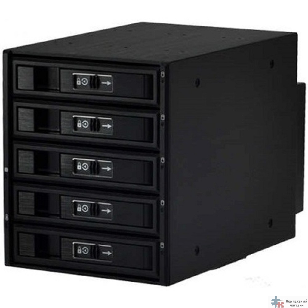 Procase L3-305-SATA3-BK {Hot-swap корзина 5 SATA3/SAS 6Gb, черный, с замком, hotswap aluminium mobie rack module (3x5,25)}